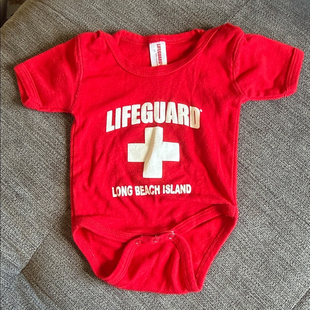 Red Lifeguard Baby Onesie